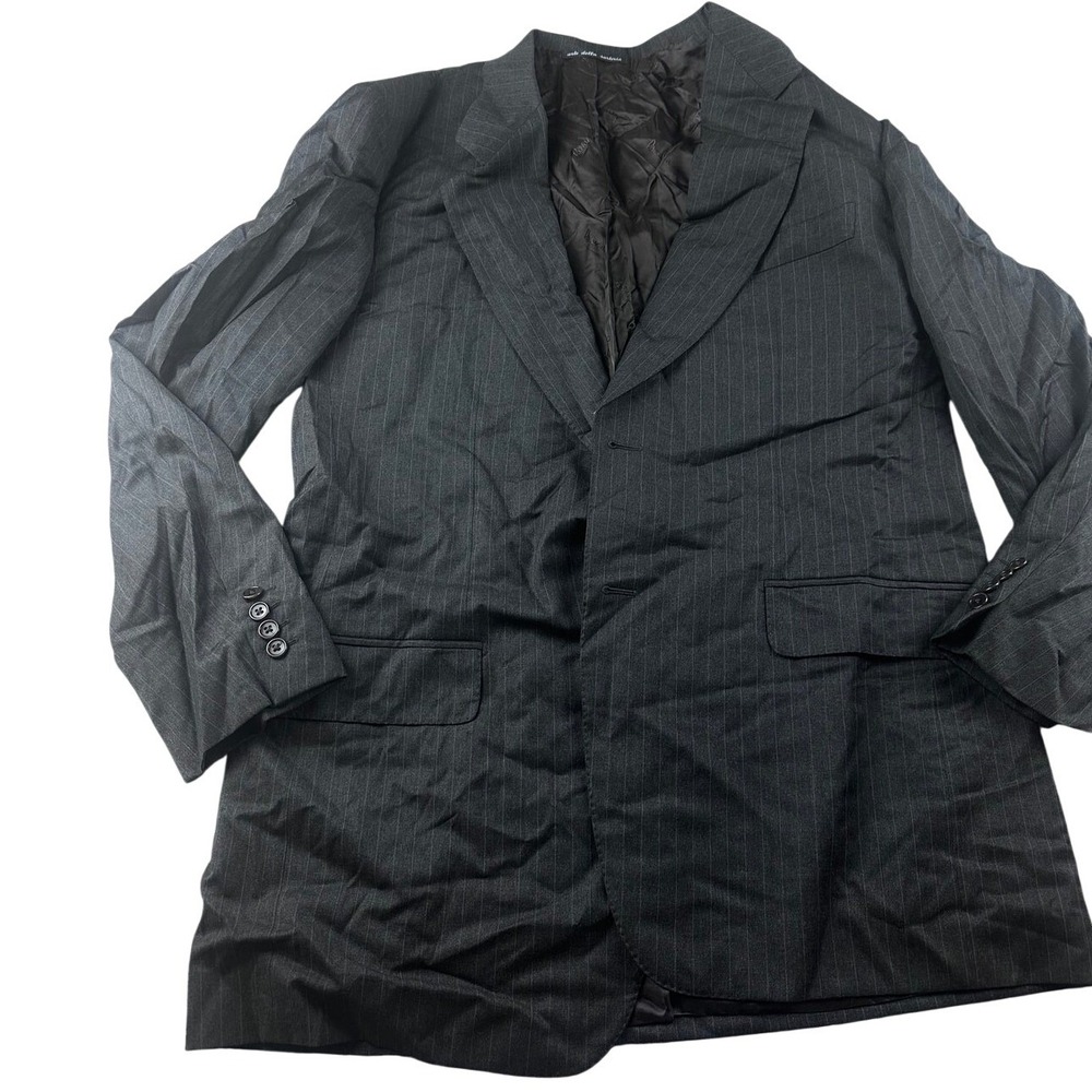 Ravazzolo Suit Jacket Men XL Gray Striped Arte Della Sartoria Italy Made Formal